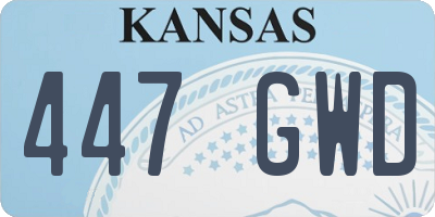 KS license plate 447GWD