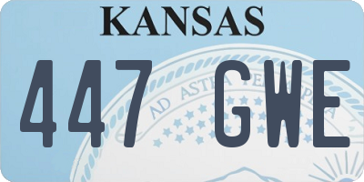 KS license plate 447GWE
