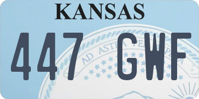 KS license plate 447GWF