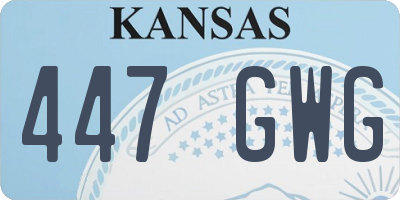 KS license plate 447GWG