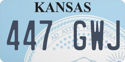 KS license plate 447GWJ