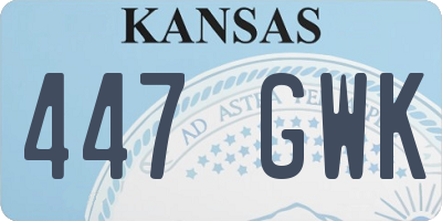 KS license plate 447GWK