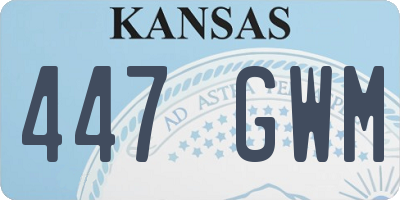 KS license plate 447GWM