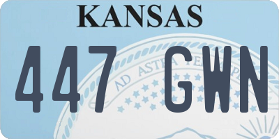 KS license plate 447GWN