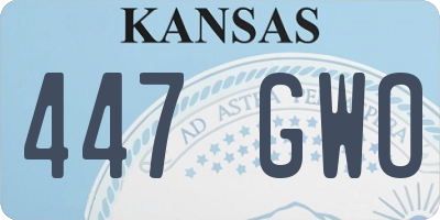 KS license plate 447GWO