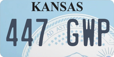 KS license plate 447GWP
