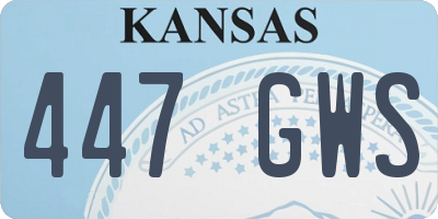 KS license plate 447GWS