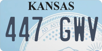 KS license plate 447GWV