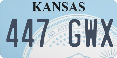 KS license plate 447GWX