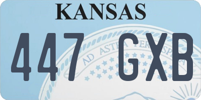 KS license plate 447GXB