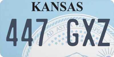 KS license plate 447GXZ