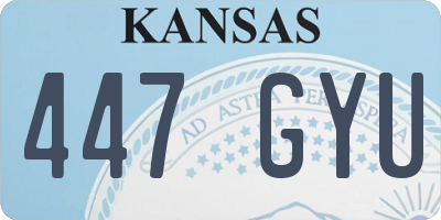 KS license plate 447GYU