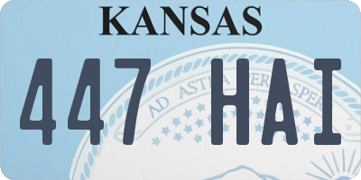 KS license plate 447HAI