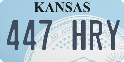 KS license plate 447HRY