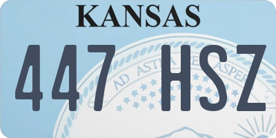 KS license plate 447HSZ
