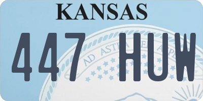 KS license plate 447HUW