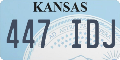 KS license plate 447IDJ