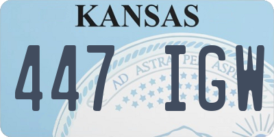 KS license plate 447IGW