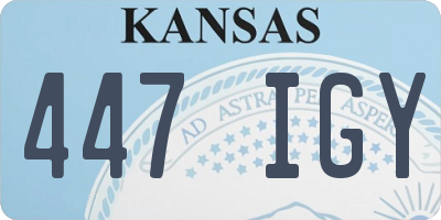 KS license plate 447IGY