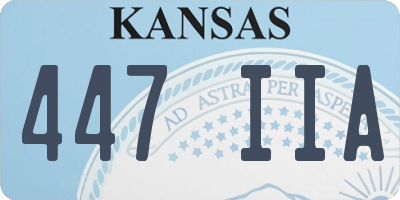 KS license plate 447IIA