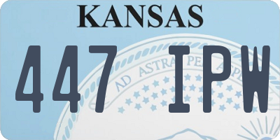 KS license plate 447IPW