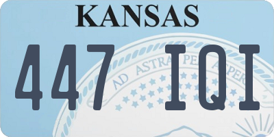 KS license plate 447IQI