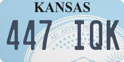 KS license plate 447IQK