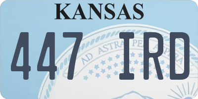 KS license plate 447IRD