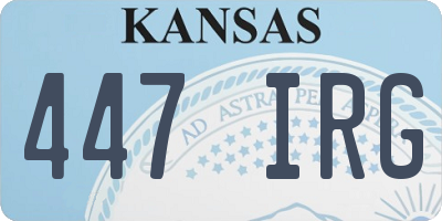 KS license plate 447IRG