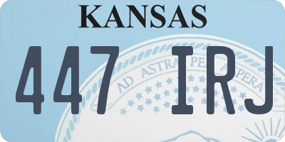 KS license plate 447IRJ