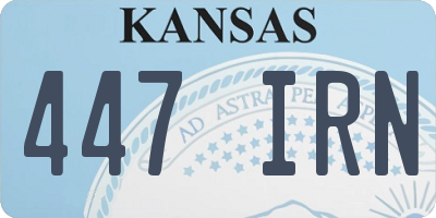 KS license plate 447IRN