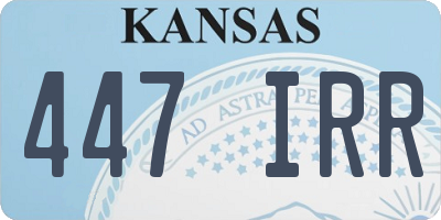 KS license plate 447IRR