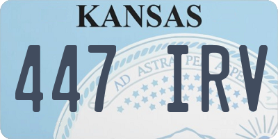 KS license plate 447IRV
