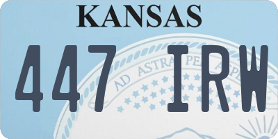 KS license plate 447IRW