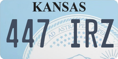 KS license plate 447IRZ