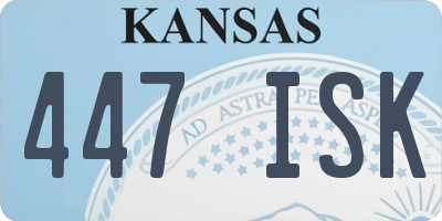 KS license plate 447ISK