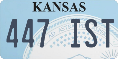 KS license plate 447IST