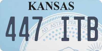 KS license plate 447ITB