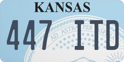 KS license plate 447ITD