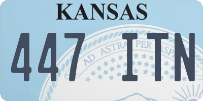 KS license plate 447ITN