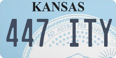 KS license plate 447ITY