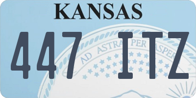 KS license plate 447ITZ