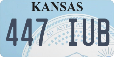 KS license plate 447IUB
