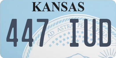 KS license plate 447IUD
