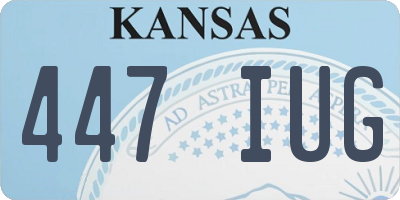 KS license plate 447IUG