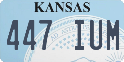 KS license plate 447IUM