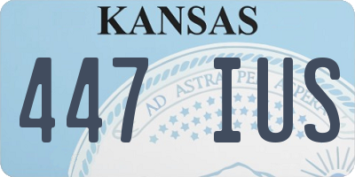 KS license plate 447IUS