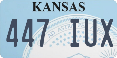 KS license plate 447IUX