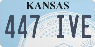 KS license plate 447IVE