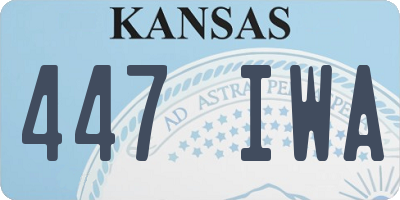 KS license plate 447IWA